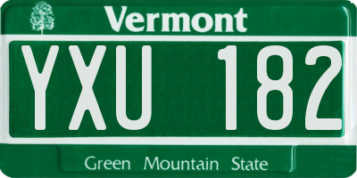 VT license plate YXU182