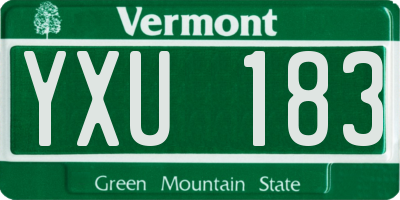 VT license plate YXU183