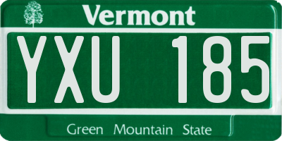 VT license plate YXU185
