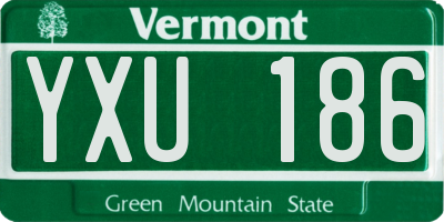 VT license plate YXU186