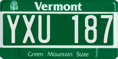 VT license plate YXU187