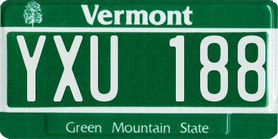 VT license plate YXU188