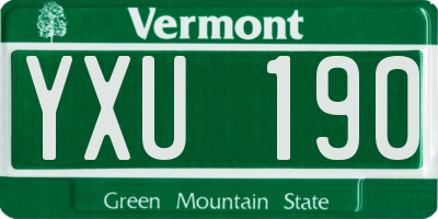 VT license plate YXU190