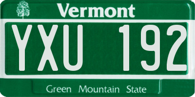 VT license plate YXU192