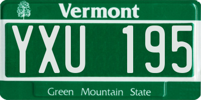 VT license plate YXU195