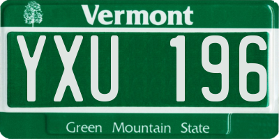 VT license plate YXU196