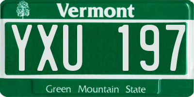 VT license plate YXU197