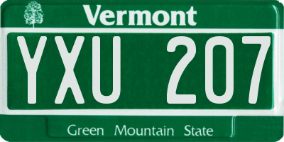 VT license plate YXU207