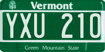 VT license plate YXU210