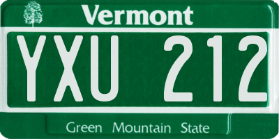VT license plate YXU212