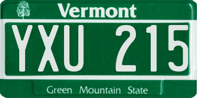 VT license plate YXU215
