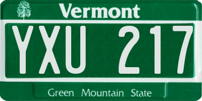 VT license plate YXU217