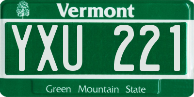 VT license plate YXU221