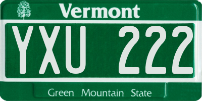 VT license plate YXU222