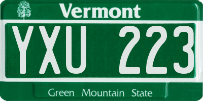VT license plate YXU223