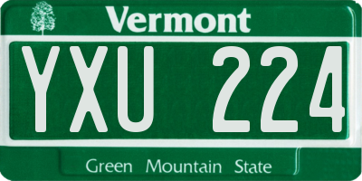 VT license plate YXU224
