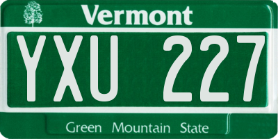 VT license plate YXU227