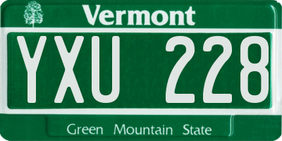 VT license plate YXU228