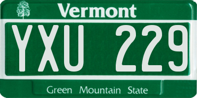 VT license plate YXU229