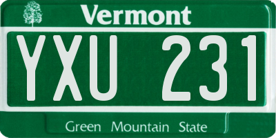 VT license plate YXU231