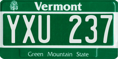 VT license plate YXU237
