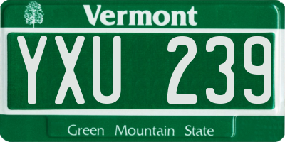 VT license plate YXU239