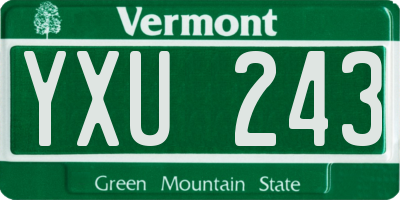 VT license plate YXU243