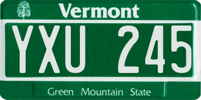 VT license plate YXU245