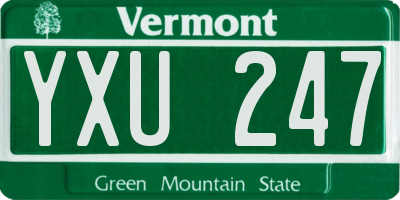 VT license plate YXU247