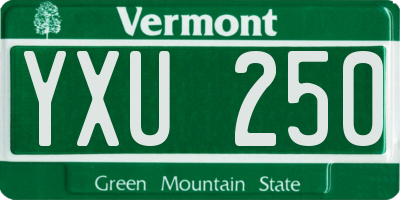 VT license plate YXU250