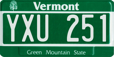 VT license plate YXU251