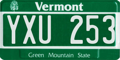 VT license plate YXU253