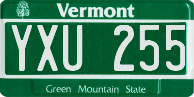 VT license plate YXU255