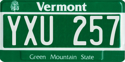 VT license plate YXU257