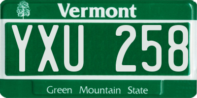 VT license plate YXU258