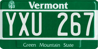 VT license plate YXU267