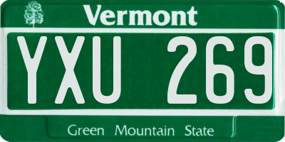 VT license plate YXU269