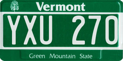 VT license plate YXU270