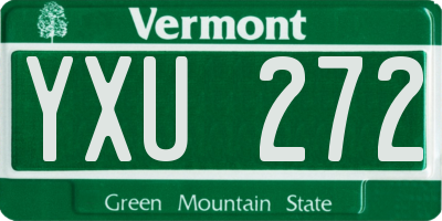 VT license plate YXU272
