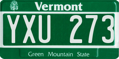 VT license plate YXU273