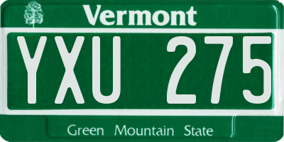 VT license plate YXU275