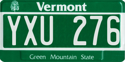 VT license plate YXU276