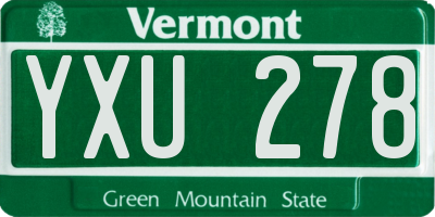 VT license plate YXU278