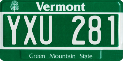 VT license plate YXU281