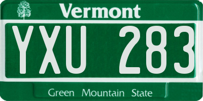 VT license plate YXU283