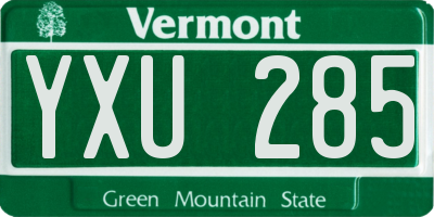 VT license plate YXU285
