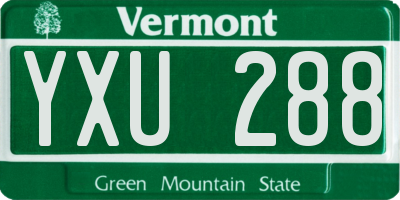 VT license plate YXU288