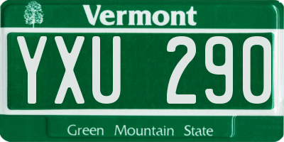 VT license plate YXU290