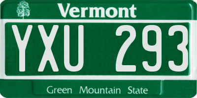 VT license plate YXU293