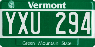 VT license plate YXU294